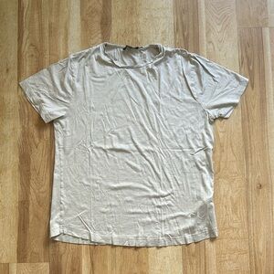 Loro Piana Soft Silk Cotton Grey/Cream T-Shirt Size L